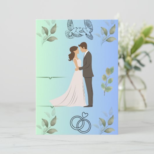 Modern Elegant Wedding Invitation Template | Edita カード (スタンド正面)