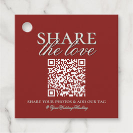 Modern Elegant Wedding Photo Dropbox QR Tag フェイバータグ