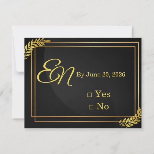 Modern Elegant Wedding RSVP Template | Edita (正面)