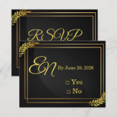 Modern Elegant Wedding RSVP Template | Edita (正面/裏面)