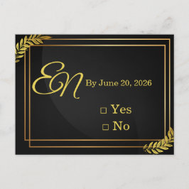 Modern Elegant Wedding RSVP Template | Edita ポストカード
