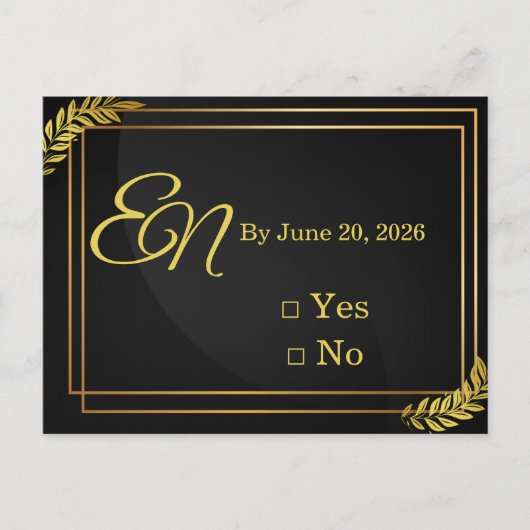 Modern Elegant Wedding RSVP Template | Edita ポストカード (正面)