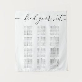 Modern Elegant Wedding Seating Chart for 12 Tables タペストリー