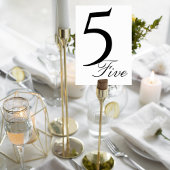 Modern Elegant Wedding Table Number Card テーブルナンバー