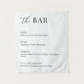 Modern Elegant Wedding The Bar Menu タペストリー (正面)