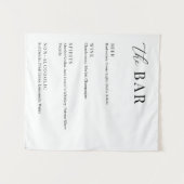 Modern Elegant Wedding The Bar Menu タペストリー (正面(横))