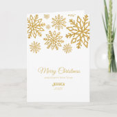 Modern Elegant White and Gold Merry Christmas  カード (正面)