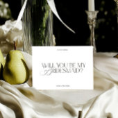 Modern Elegant White Bridesmaid Proposal Card 招待状