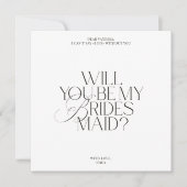 Modern Elegant White Bridesmaid Proposal Card 招待状 (正面)