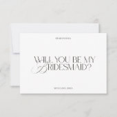 Modern Elegant White Bridesmaid Proposal Card 招待状 (正面)