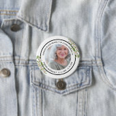 Modern Elegant White Floral Forever in our Hearts  缶バッジ (インサイチュ)