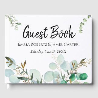 Modern Elegant White Guest Book ゲストブック