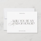 Modern Elegant White Maid of Honor Proposal Card 招待状 (正面)