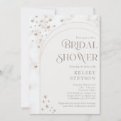 Modern Elegant White Pearls Bridal Shower 招待状 (正面)