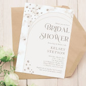 Modern Elegant White Pearls Bridal Shower 招待状