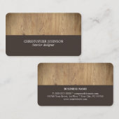 Modern Elegant Wooden Interior Designer 名刺 (正面/裏面)