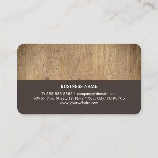 Modern Elegant Wooden Interior Designer 名刺 (裏面)