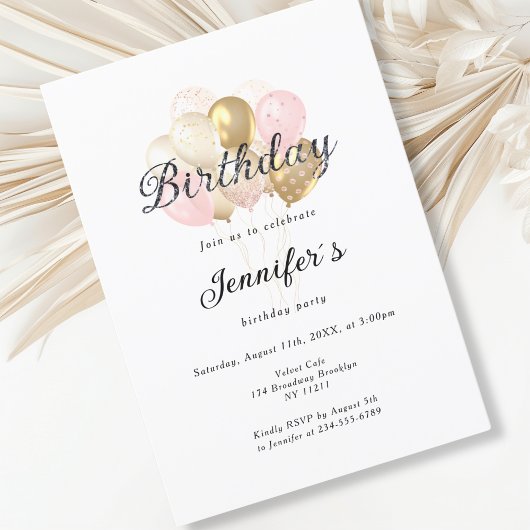 Modern, elegante Luftballon 招待状