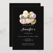 Modern, elegante Luftballon Einladung 招待状 (正面/裏面)