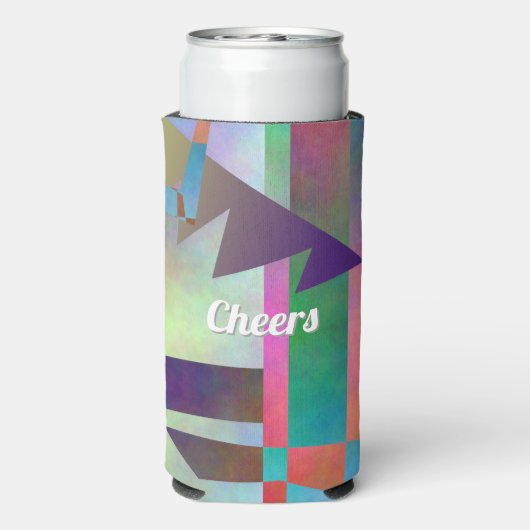 Modern Elemental Pattern Happy Birthday スリム缶クーラー (Seltzer裏面)
