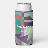 Modern Elemental Pattern Happy Birthday スリム缶クーラー (Seltzer正面)