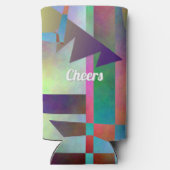 Modern Elemental Pattern Happy Birthday スリム缶クーラー (裏面)