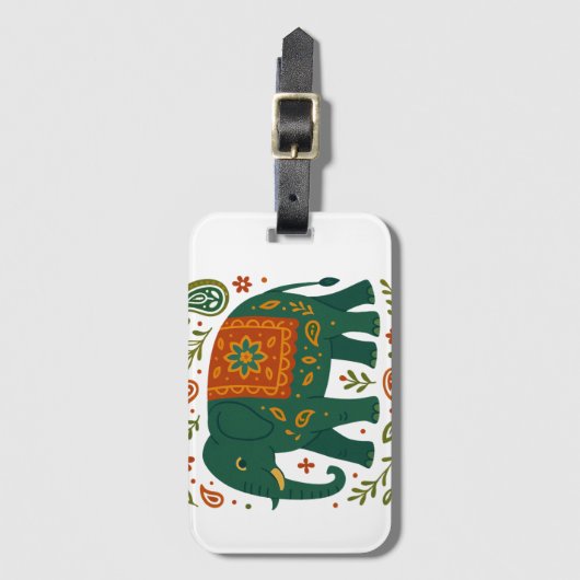 Modern Elephant Art Pillow ラゲッジタグ (正面縦)