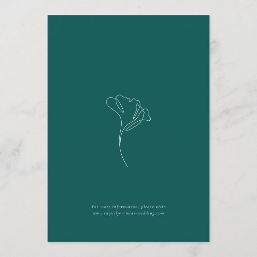 Modern Emerald Botanical Monogram Wedding 招待状 (裏面)
