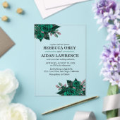 Modern Emerald Floral Garden Wedding Invitation アクリル招待状 (インサイチュ (ウェディング))