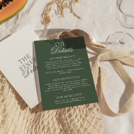 Modern Emerald Green Boho Chic Wedding Details エンクロージャーカード