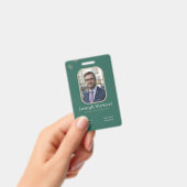 Modern Emerald Green Corporate Business ID Badge バッジ (手持ち)
