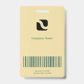 Modern Emerald Green Corporate Business ID Badge バッジ (裏面)