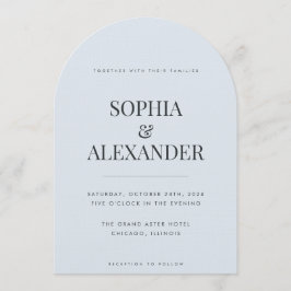 Modern Emerald Green & Ice Blue Arch 招待状