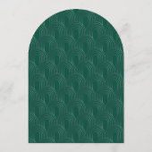 Modern Emerald Green & Ice Blue Arch 招待状 (裏面)