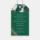 Modern Emerald Green Rose Wedding ギフトタグ (正面)