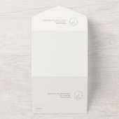 Modern Emerald Monogram  Script Wedding オールインワン招待状 (外側)