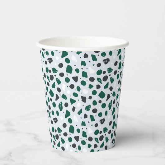 Modern Emerald Terrazzo Pattern 紙コップ (裏面)