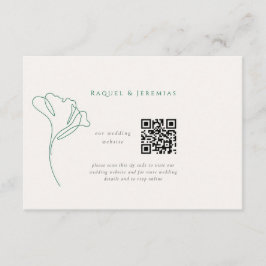 Modern Emerald Wedding Website Enclosure Card エンクロージャーカード