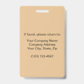 Modern Employee Name Logo Without Photo バッジ (裏面)