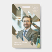 Modern Employee Photo ID Company Security QR バッジ (正面)