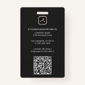 Modern Employee Photo ID Company Security QR バッジ (裏面)