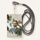 Modern Employee Photo ID Company Security QR バッジ (正面ランヤード)