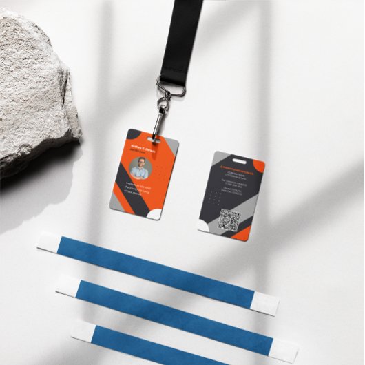 Modern Employee Photo ID Company Security QR バッジ