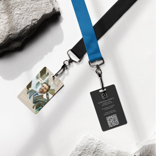 Modern Employee Photo ID Company Security QR バッジ