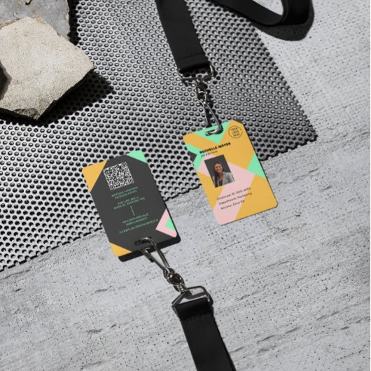 Modern Employee Photo ID Company Security QR バッジ