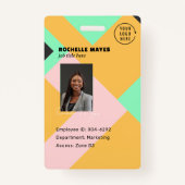 Modern Employee Photo ID Company Security QR バッジ (正面)