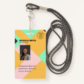 Modern Employee Photo ID Company Security QR バッジ (正面ランヤード)