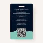 Modern Employee Photo ID Company Security QR バッジ (裏面)