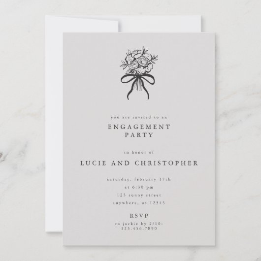 Modern Engagement Party Invitation 招待状 (正面)