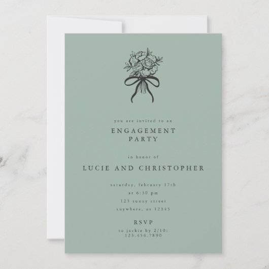 Modern Engagement Party Invitation 招待状 (正面)